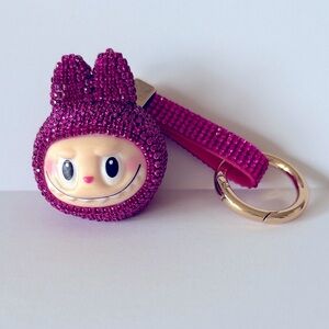 ☀️Purple Fashion Rhinestone Keychain with Labubu Face